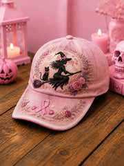 Breast Cancer Awareness Halloween Witch-Themed Casual Unisex Hat