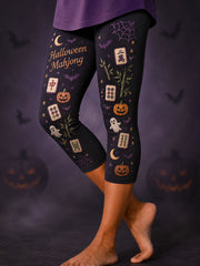 Women's Halloween Mahjong Print Leggings