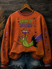 Women's Drink Up Witches Printed Sweatshirt