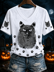 Women's Black Cat Stripes short-sleeved T-shirt