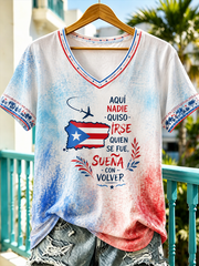 Women's Puerto Rico Printed short-sleeved T-shirt