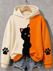Women's Funny Cute Cat Regular Sweatshirt