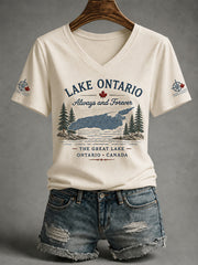 Women's Lake Ontario Always And Forever V-Neck Tee