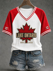 Women's Lake Ontario Printed Casual T-Shirt
