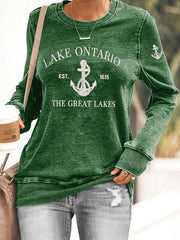 Women’s Lake Ontario Printed Casual Sweatshirt