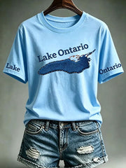 Women's Lake Ontario Printed Casual T-Shirt