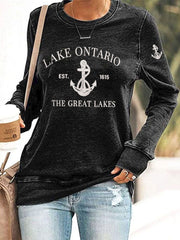 Women’s Lake Ontario Printed Casual Sweatshirt
