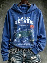 Women's Lake Ontario Printed Casual Hoodie