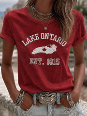 Women's Lake Ontario Printed Casual T-Shirt