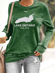 Women’s Lake Ontario Printed Casual Sweatshirt