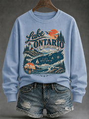Women’s Lake Ontario Printed Casual Sweatshirt