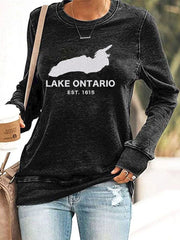 Women’s Lake Ontario Printed Casual Sweatshirt