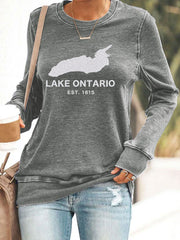 Women’s Lake Ontario Printed Casual Sweatshirt