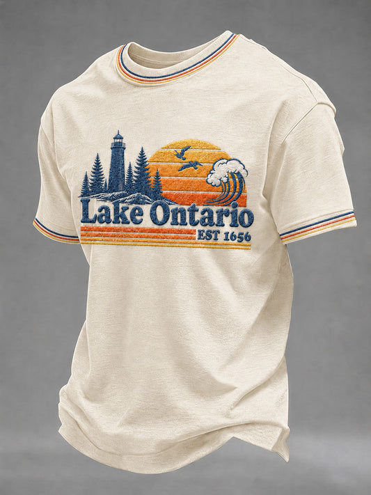 Men's Lake Ontario Printed Casual T-Shirt