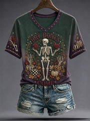 Women's Faith Lover Dry Bones Come Alive Halloween Printed T-shirt