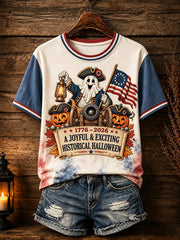Women's Patriotic Design Halloween T-shirt