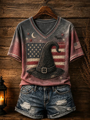 Women's Patriotic Design Halloween T-shirt