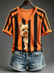 Women's Schnauzer Felt Art T-Shirt