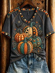 Women's Halloween Pumpkin Short-Sleeved T-Shirt