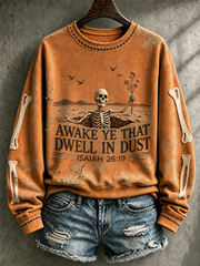 Women's Halloween skull print Regular Sweatshirt
