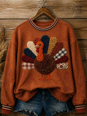 Women's Happy Thanksgiving Turkey Printed Sweatshirt