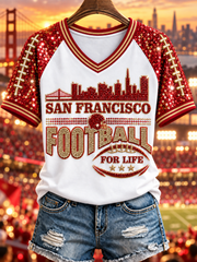 Women's V-neck off-shoulder short-sleeved T-shirt