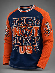 Men's Football Gameday Gift For Football Fans Casual Waffle Long Sleeve T-Shirt