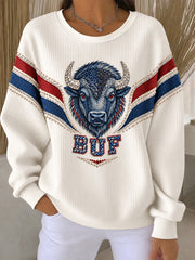 Women's Football Lover Blue&Red Art Printed Sweatshirt