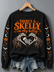 Women's There's a Skelly in my Belly Print Sweatshirt