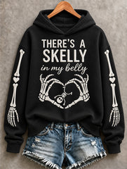 Women's There's a Skelly in my Belly Print Sweatshirt
