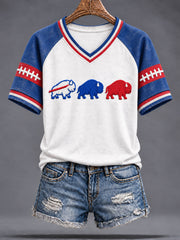 Women's Buffalo Football Fans Lovers Gameday Casual Short-Sleeved T-Shirt