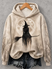 Women's Halloween Witch Printed Regular Sweatshirt