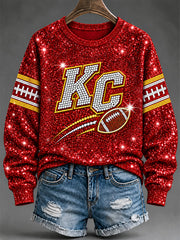 Women's Football Gameday Gift For Football Fans Print Sweatshirt