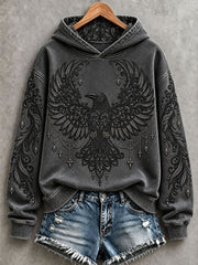 Women's Gothic Crow-Themed Halloween Hoodies