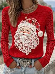 Women's Santa Waffle-Knit Tops