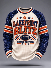 Men's Football Gameday Gift For Football Fans Waffle Sweatshirt