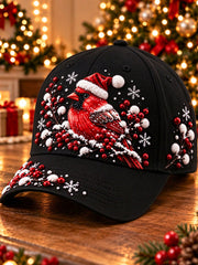 Unisex vintage christmas Northern Cardinal Hat