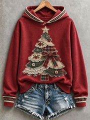 Women's Christmas Tree Patchwork Art Hoodie