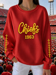 Women's Ribbed Round-Neck Sweatshirt