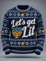 Men's Happy Hanakkah Printed Sweater