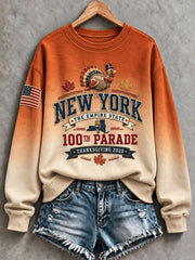 Women's Thanksgiving Day Parade Print Casual Sweatshirt