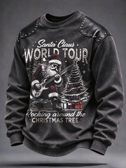 Men's Heavy Metal Rock Christmas Print CrewNeck Sweatshirt