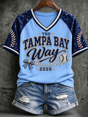 Women's Tampa Bay Baseball Lover Printed T-shirt