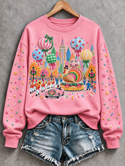 Women's Thanksgiving Day Parade Print Casual Sweatshirt