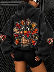 Women's Thanksgiving Turkey Print Hoodies