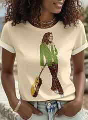 Women's Reggae Inspired Art Print T-Shirt