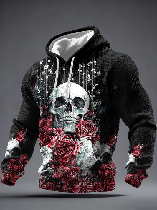 Men's Gothic Skull Printed Hoodie