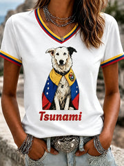 Women's Venezuela Hero Dog Tsunami Patriotic Dog Lover T-Shirt