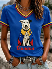 Women's Venezuela Hero Dog Tsunami Patriotic Dog Lover T-Shirt