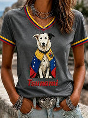 Women's Venezuela Hero Dog Tsunami Patriotic Dog Lover T-Shirt
